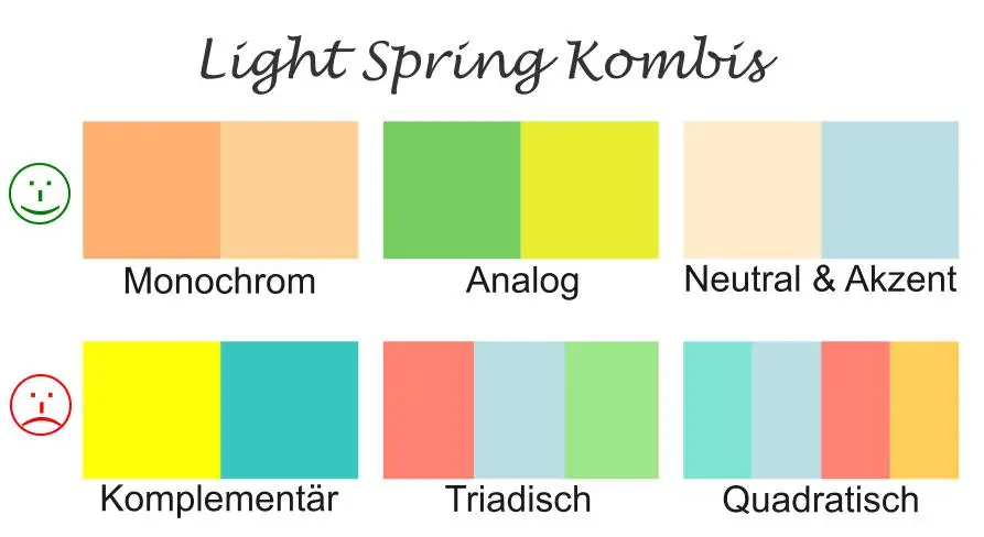 Light Spring Kleidung Farbkombinationen