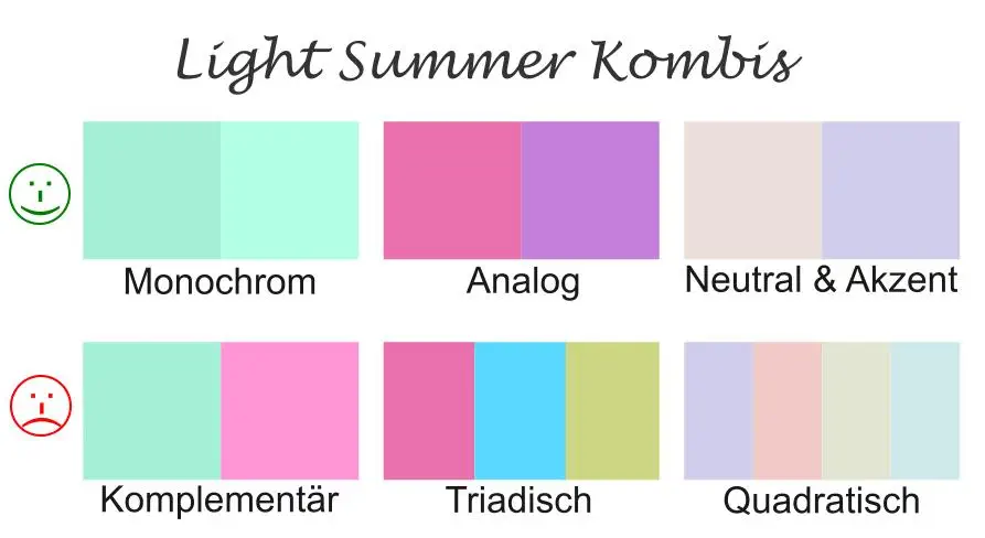 Light Summer Farbkombinationen